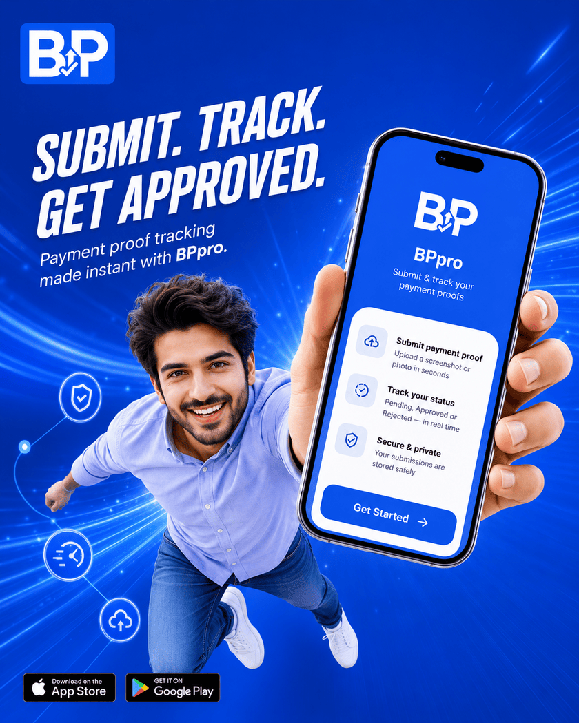 BPExch BetPro app preview — submit and track payment proofs with BPpro on Android