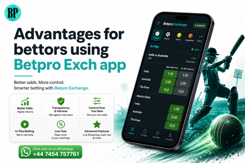 Advantages for bettors using the Betpro Exch app