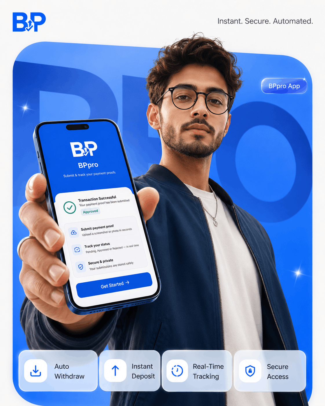 BetProExch Free Account interface showing instant deposit, auto withdrawal, and secure payment tracking for cricket betting users in Pakistan without downloading an app.
